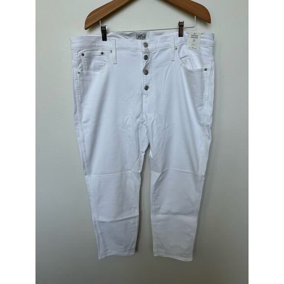 J. Crew 10" Vintage Straight Denim Jeans White Button Fly Plus Sz 35 NWT - Picture 2 of 10